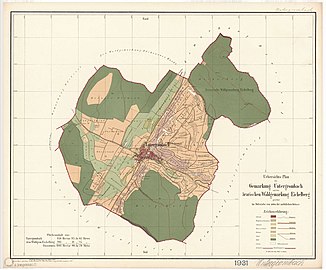 Karte der Gemarkung, gedruckt 1881