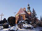 Gothic Saint John the Baptist church in winter