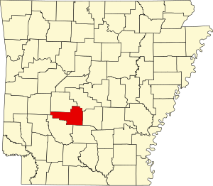 Map of Arkansas highlighting Hot Spring County