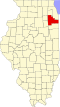 State map highlighting Will County
