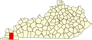 Map of Kentucky highlighting Graves County