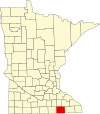 State map highlighting Mower County