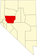 Map of Nevada highlighting Churchill County