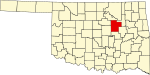 State map highlighting Creek County