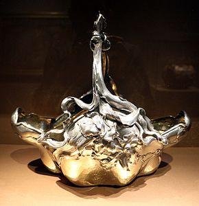Orchidées ("Orchids") fruit bowl, silver (1894)