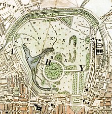 Regent's Park, Schmollinger map, 1833