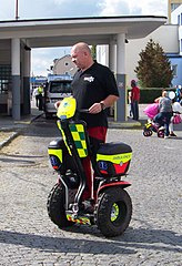 Ambulance Segway PT is used by the small private rescue service Trans Hospital from Řevnice, Czech Republic, since 2014. It is intended for use at festivals, concerts and similar events.