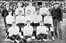 Tottenham Hotspur players of the 1901 FA Cup Final posing in a group