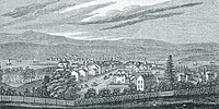 South Western View of Hudson City N.Y. from Academy Hill, or Prospect Hill (1837) by W.H. Bartlett