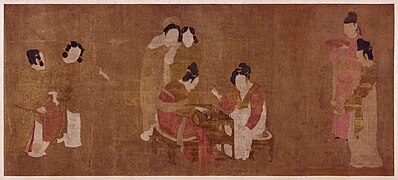 Zhou Fang. Court Ladies Playing Double-sixes. Freer Gallery of Art
