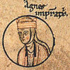 Agnes von Poitou (Ausschnitt aus der Stammtafel der Ottonen in der „Chronica St. Pantaleonis“, zweite Hälfte des 12. Jahrhunderts)