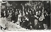 Armory Show artists and members of the press at the beefsteak dinner given by the Association of American Painters and Sculptors, March 8, 1913. Percy Rainford, photographer. Walt Kuhn family papers and Armory Show records, Archives of American Art, Smithsonian Institution