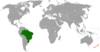 Location map for Brazil and New Zealand.