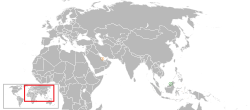 Map indicating locations of Brunei and Qatar