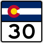 Straßenschild der Colorado State Highway 30