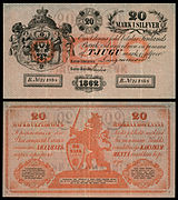 FIN-A36b-Finlands Bank-20 Markkaa (1862)