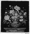 Depiction of flowers in a silver vase at the Metropolitan Museum in New York