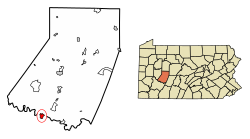 Location of Blairsville in Indiana County, Pennsylvania