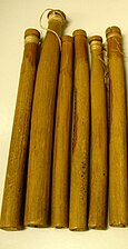 Ipswich bobbin lace bobbins whittled from bamboo or wood