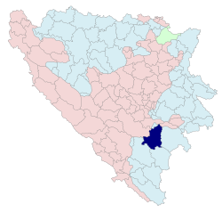 Location of Kalinovik within Bosnia and Herzegovina