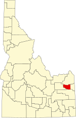 Map of Idaho highlighting Madison County