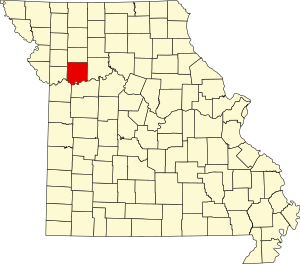 Map of Missouri highlighting Ray County