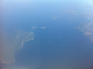 The Strait as seen from the air.
