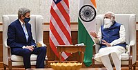 U.S. Special Presidential Envoy for Climate, John Kerry meeting the Prime Minister, Narendra Modi, in New Delhi on April 7, 2021.