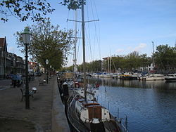 Old harbour in the centre of Vlaardingen