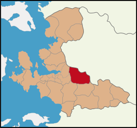 Map showing Kemalpaşa District in İzmir Province