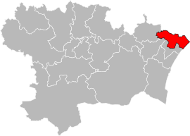 Situation of the canton of Les Basses Plaines de l'Aude in the department of Aude