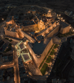 Aerial view at night of the Cittadella (Gozo) in 2017, showing the Hospitaller-era bastions