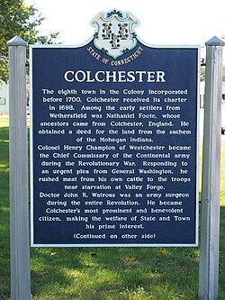 Town of Colchester historical marker