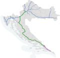 Map of Croatian motorway A1