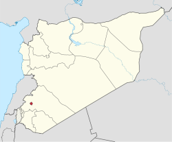 Map of Syria with Damascus highlighted