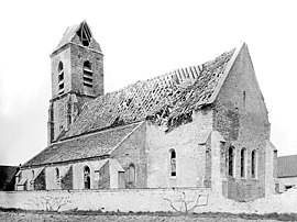 The ruined church in Augers-en-Brie around 1919