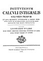 Titelblatt der Institutiones calculi integralis (Band 1) von 1768