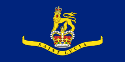 The flag of the Saint Lucian governor-general featuring St Edward's Crown