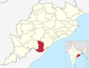Positionskarte des Distrikts Gajapati