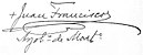 Juan Francisco Aragone's signature