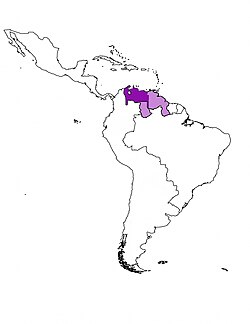 Location of Klein-Venedig, hard purple: full controlled area by the House of Welser, light purple: allowed expeditions by the Spanish Empire