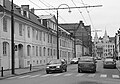 Kombination aus Oberleitungs­masten und Straßenlaternen in Landskrona