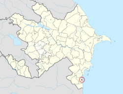 Karte von Aserbaidschan, Position von Lənkəran hervorgehoben