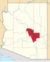 State map highlighting Gila County
