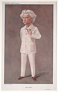 Mark Twain by Leslie Ward on 13 May 1908