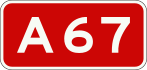 A67 motorway shield}}