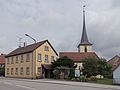 Oberlaimbach, die evangelisch-lutherische Pfarrkirche Sankt Peter und Paul