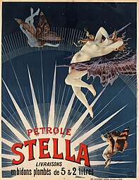 Art Nouveau putto, a nymph and a nude on an advertising poster for Pétrole Stella, by Henri Gray, 1897, coloured lithograph, Library of Congress, Washington, D.C., US