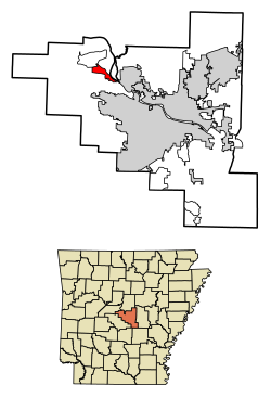 Location of Natural Steps in Pulaski County, Arkansas.