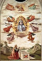 Sebastiano Mainardi, Assumption of the Virgin with the Gift of the Girdle, 15th century, Baroncelli Chapel
